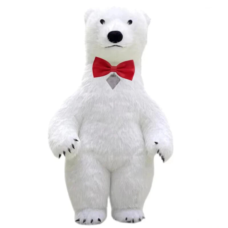 Giant Plush Polar Bear Inflatable Costume Street Funny Teddy Bear Mascot Costume Birthday Party Cosplay Suits Funny Props