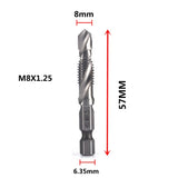 Hex Shank Titanium Plated HSS Screw Thread Metric Tap Drill Bits Screw Machine Compound Tap M3 M4 M5 M6 M8 M10 Hand Tools