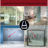 2Meter Widened F/h shape silicone rubber Frameless shower room door window glass seal strip weatherstrip for 6/8/10/12mm glass