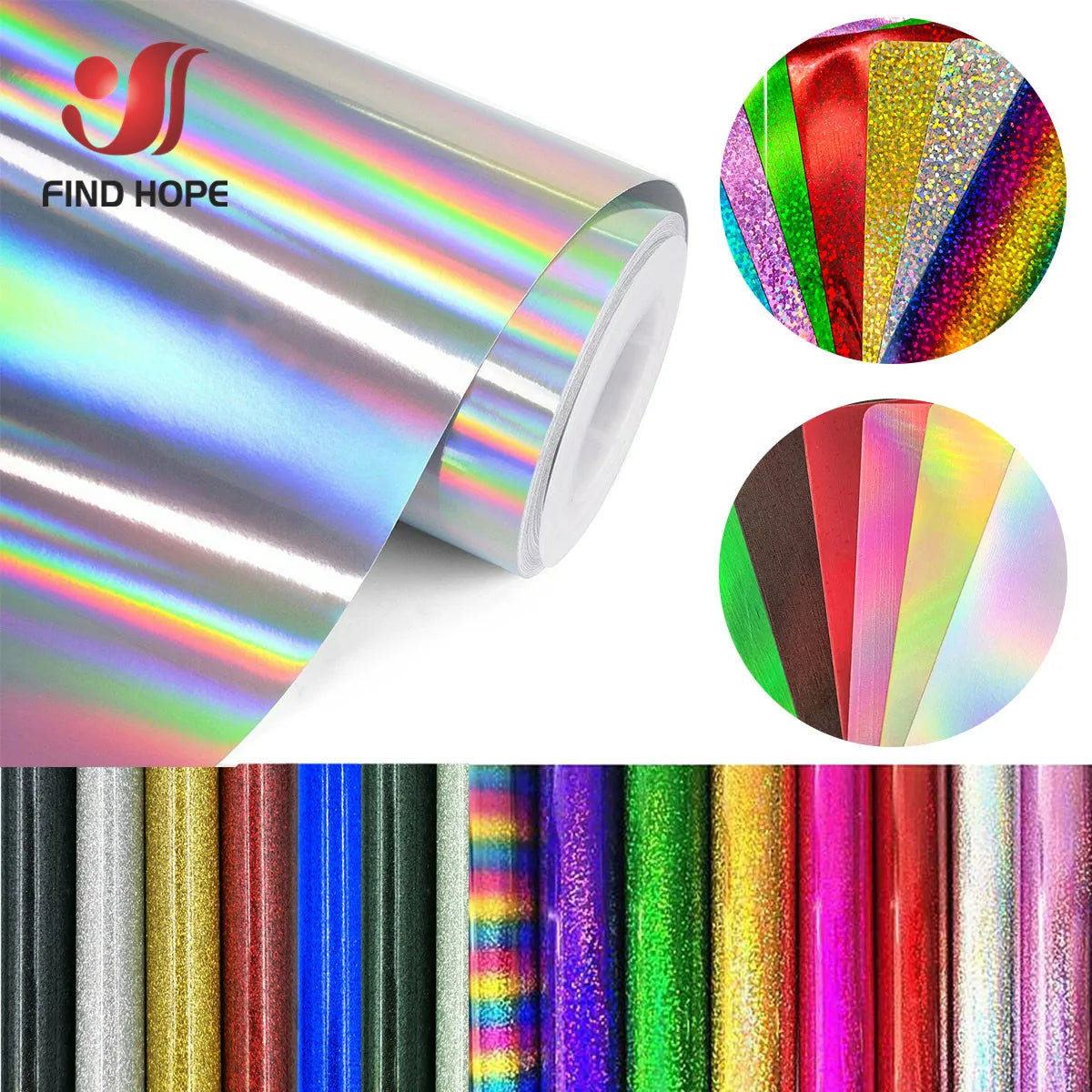 20x50cm Glitter/Rainbow Metallic/Holographic Rainbow/Sequins/Stripe Heat Transfer Vinyl Film Iron on T-shirts Hat Decor For cut
