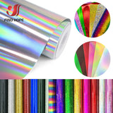 20x50cm Glitter/Rainbow Metallic/Holographic Rainbow/Sequins/Stripe Heat Transfer Vinyl Film Iron on T-shirts Hat Decor For cut