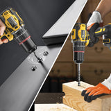 CONENTOOL 21V Brushless Wireless Electric Drill Screwdriver 27PCS Set Cordless Drill Driver 2pcs Battery 52 N.m for DIY Project
