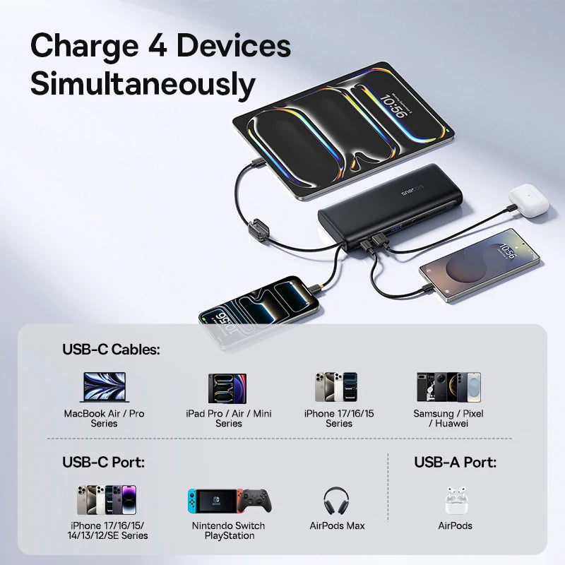 Baseus 25000mAh portable power bank 145W fast charging