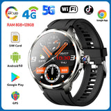 5G/4G Full Network Smart Watch Men 1.95 inch AMOLED Screen 8GB+128GB RAM 900W Camera GPS WIFI Google APPS Android 9.0 Smartwatch