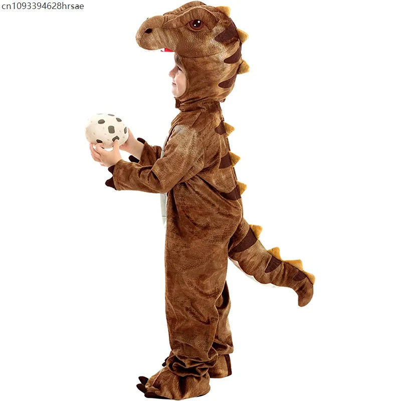 Children Dinosaur Cosplay Costume Toddler Tyrannosaurus Stage Show Role Play Hooded Romper Jumpsuit