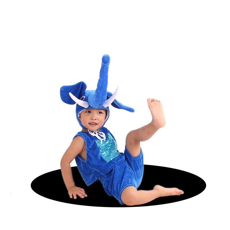 Boy Girls Children Animal Costume Cosplay Performance Props Clothing Grasshopper Mantis Bear Kangaroo Panda Squirrel Elephant