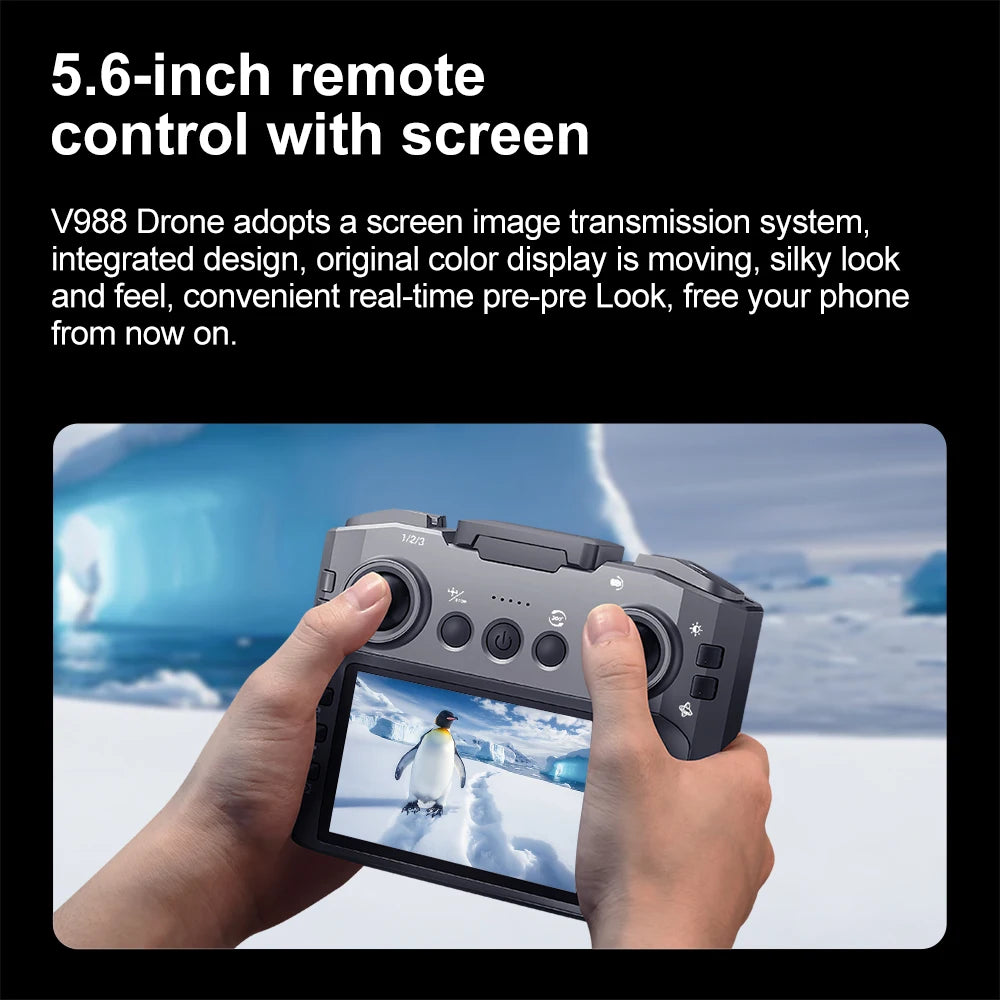 Lenovo V988 8K Professional 4K Drone HD Three Camera Obstacle Remote Control 5G WIFI Brushless Motor RC Quadcopter Toys New 2026