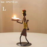 Nordic Metal Candlestick Abstract Character Sculpture Candle Holder Decor Handmade Figurines Home Decoration Art Gift