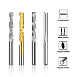 Milling Cutter 10pcs 3.175mm Shank Ball Nose End Mill 2 Flute Flat CNC Router Bits PCB Milling Cutter for Woodworking Tools