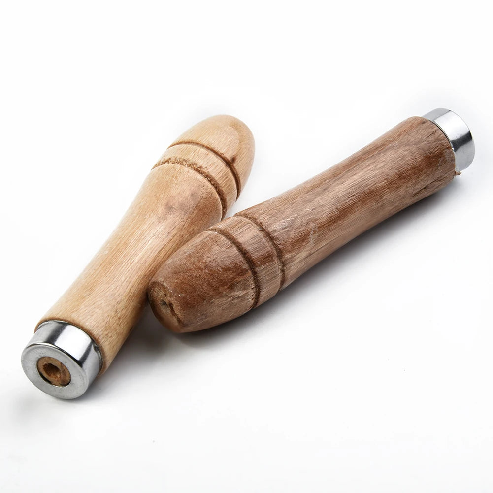 10pc Wooden File Handle Replacement Strong Metal Collar For File Craft Tool 9cm Wood Rasp Woodworking Polishing Rust-Proof