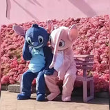 Plush Blue Stitch Mascot Costume Disney Angel Cartoon Fur Cosplay Suit Adult Advertising Fancy Dress Carnival Party Halloween