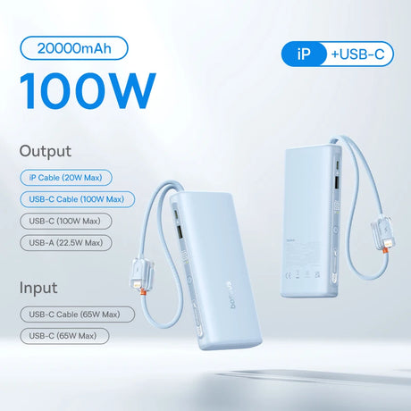 Baseus 25000mAh portable power bank 145W fast charging