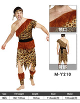 Adult Mens and Women Primitive Savages Costume Fred Flinstones Stone Age Indian Man Cosplay Female Carnival Mardi Gras Fancy Dre