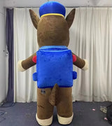 Hot Sale Blue Bing Dog Inflatable Costume Mascot for Adult Plush Furry Animal Halloween Carnival Dress Yellow Blue Dog Suit