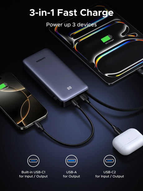 UGREEN 20000mAh portable power bank 45W fast charging