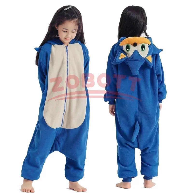 Winter Sonic Onesies Cosplay Costumes Robes Adults Kigurumi Onesie Anime Nightgown Halloween Animal Cartoon Pajamas Sleepwear