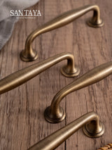 Santaya Antique Brass Furniture Handles and Knobs Bronze Wardrobe Pulls Cupboard Door Knob Retro Brass Kitchen Cabinets Handles