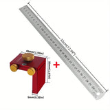 Steel Ruler Scribing Positioning Block - Aluminum Angle Scriber Line Marking Gauge,DIY Carpentry Scriber Measuring Locator