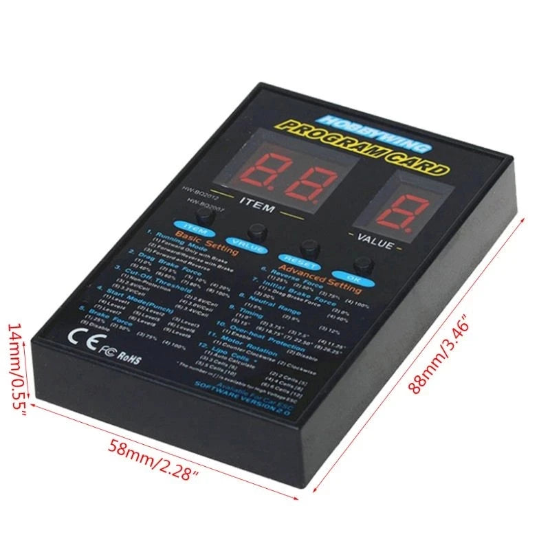 Hobbywing RC Car 120A Program Card LED Program Box 2C 86020010 Programm Card for XERUN and EZRUN Series Car Brushless ESC