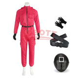 TV Game Red Calamari Game Jumpsuit Cosplay Party Tracksuit Outfits Mask Props Role Play Classic Costume