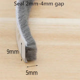 10/5Meters Brush Strip Self Adhesive Door Window Sealing Strip Home Door Window Sound Insulation Seal Film Door Weather Strip