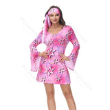 70s Costume Disco Dresses for Women Halloween Costume Sexy Hippie Costume Disco Dress with Disco Headband 70s Outfit Women