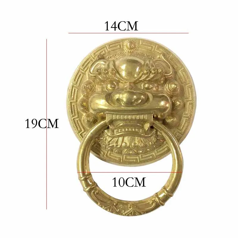 Lenth 190mm Brass Large Antique Lion Door Knocker Lionhead Doorknockers Lions Home Decor With Screw