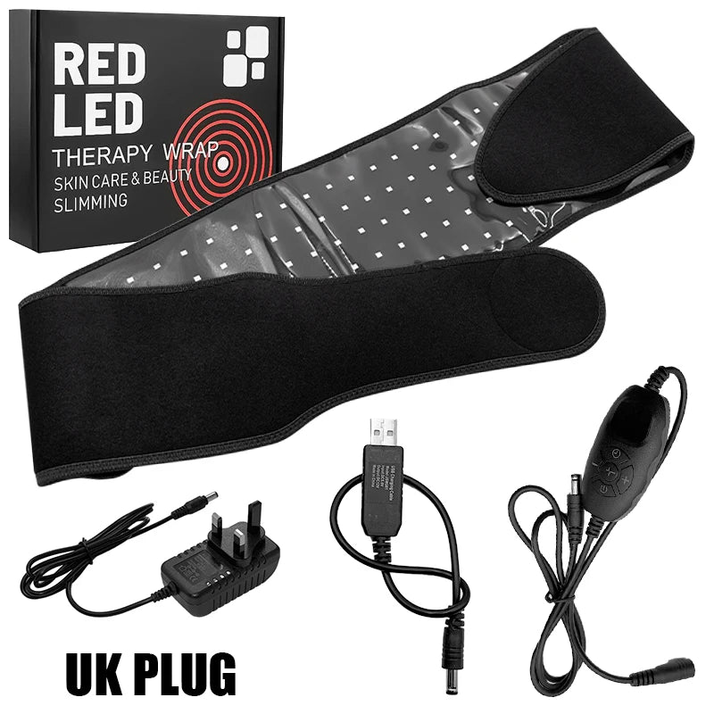 850nm 660nm Red＆Infrared LED Light Therapy Belt Pulsed Light Back Wrap Burn Fat Wrap Slimming Device Pain Relief Waist Heat Pad