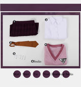 Anime Kaede Cosplay Akamatsu Costume White Shirt Pink Vest Skirt JK School Uniform Role Play Outfit Halloween Carnival Party