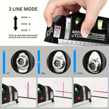 Easy to Use Laser Level Line Tool Multipurpose Laser Level Kit Standard Cross Line Lase 8 Feet Measure Tape Ruler