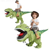 Animal Cartoon Riding T-Rex Inflatable Costume Adult Kids Chasing Game Nursery Kids Dinosaur Role Playing Game Birthday Gift