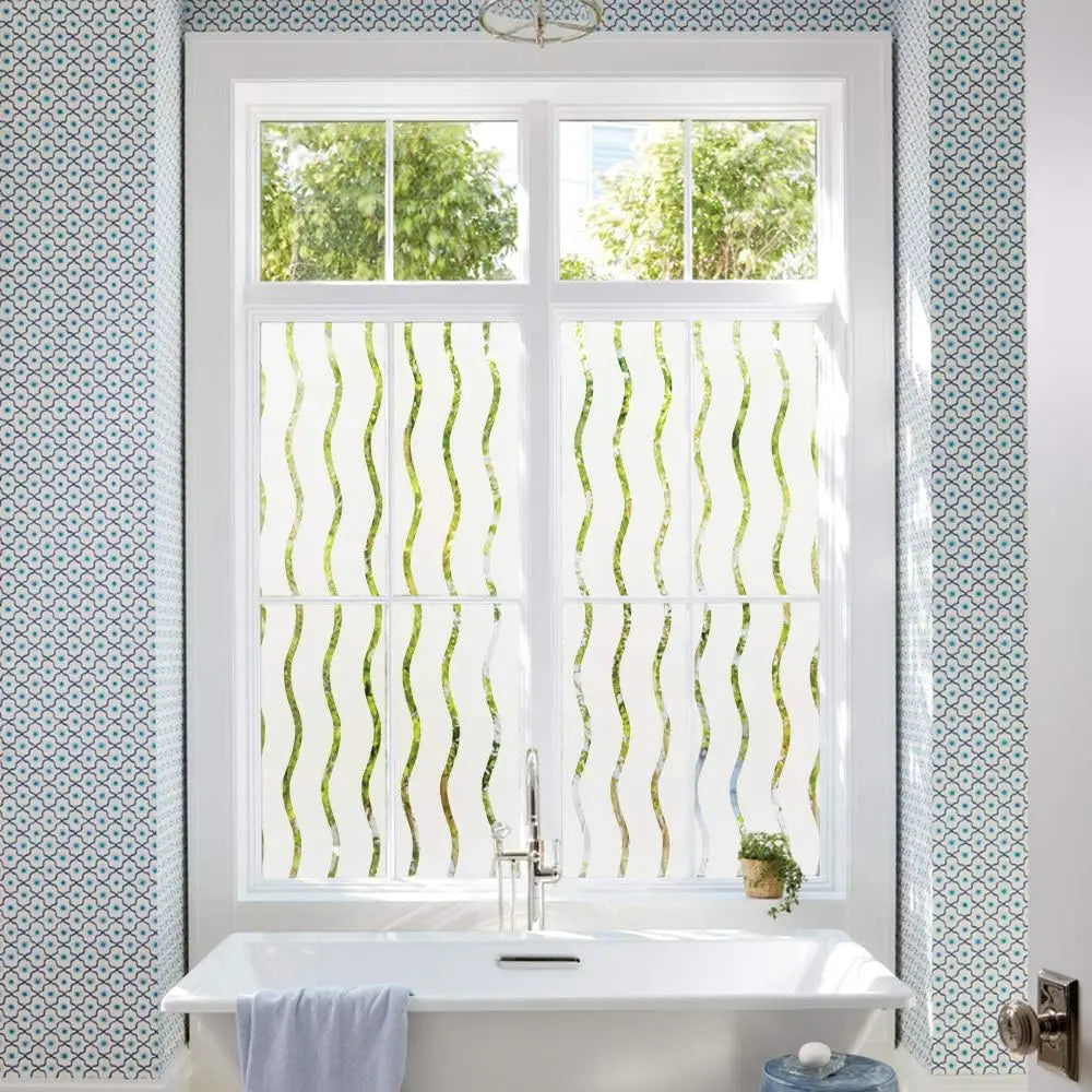 Window Film for Privacy and Light Protection Non Adhesive Removable Glass Covering Opaque  Vinyl Glass Film for Home Office