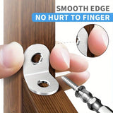 40pcs Stainless Steel L Brackets - Small Right Angle Corner Brace for Shelves, Wood Furniture, Chair, Drawer with 80pcs Screws