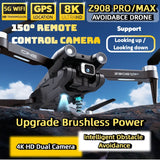 Lenovo Z908 ProMAX 8K Drone ESC Professional 4K GPS Dron Optical Flow Localization 3sided Obstacle Avoidance Quadcopter Toy