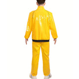 70S Disco Hippie Retro Cosplay Costume Hip Hop Windbreaker 80S Tracksuit Yellow Jacket Pants Hat Halloween Carnival Suit
