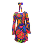 Hippie Costumes with Scarf for Women Male Carnival Halloween Vintage 70s 80s Rock Disco Cosplay Outfits Party Fantasia Dress Up