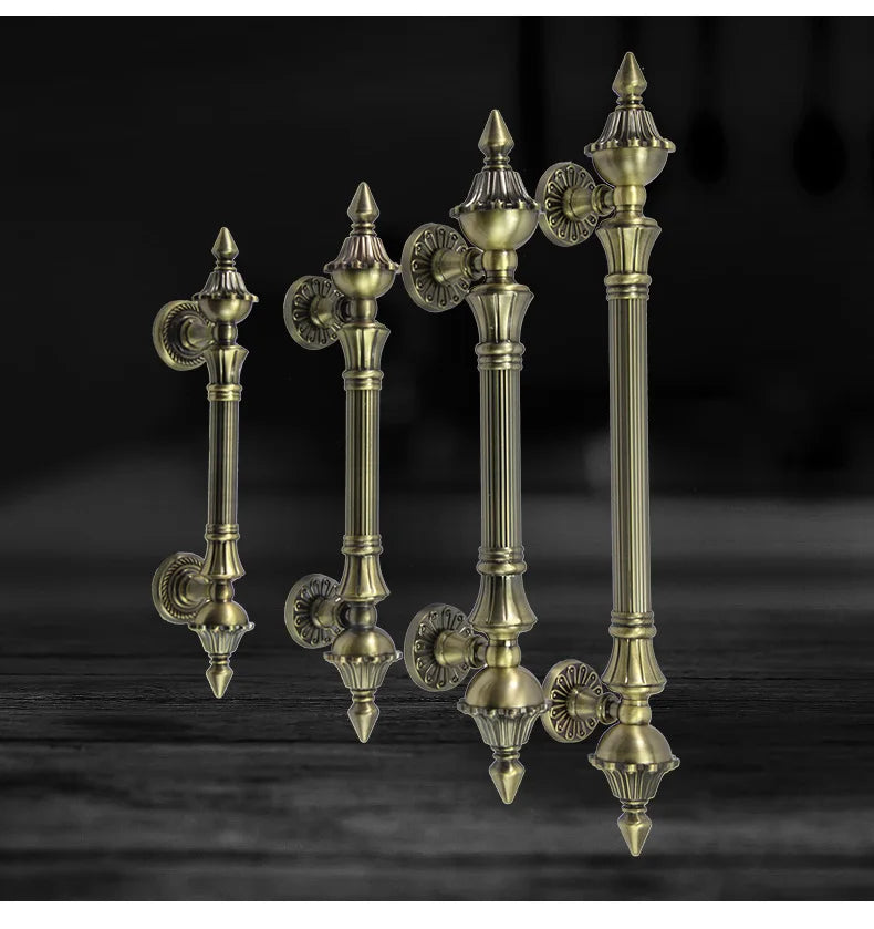 1pcs Door Handle Antique Zinc Alloy 280-550mm Length Handle Door Pull Bronze Gate Hotel Entrance Shopping Mall Door Handle