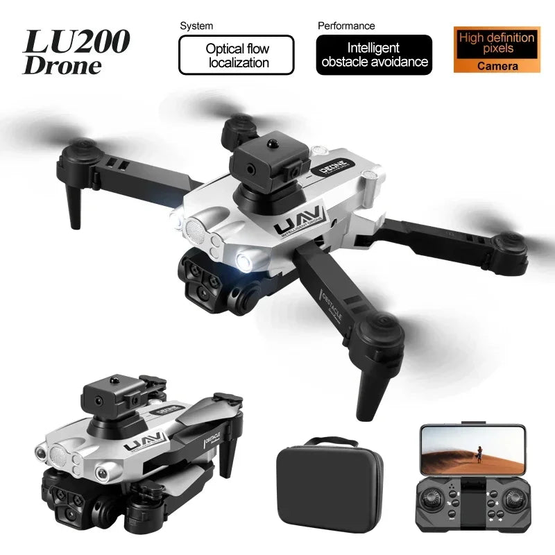 LU200 Drone 8K Professionale Dual-Camera HD WIFI GPS Optical Localization Four-way Obstacle 10000M Remote Control Drone