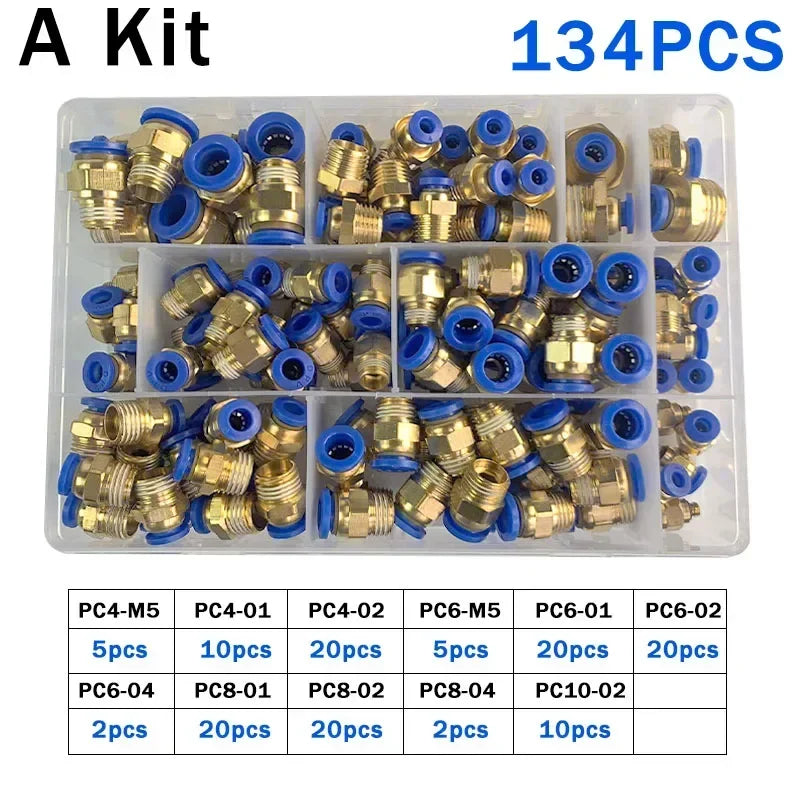 PC Series Box 4mm 6mm 8mm 10mm 12mm Air Joint Connectors Push in Hose Tube Pneumatic Fitting 1/4 1/8 1/2 Quick Release Couplings