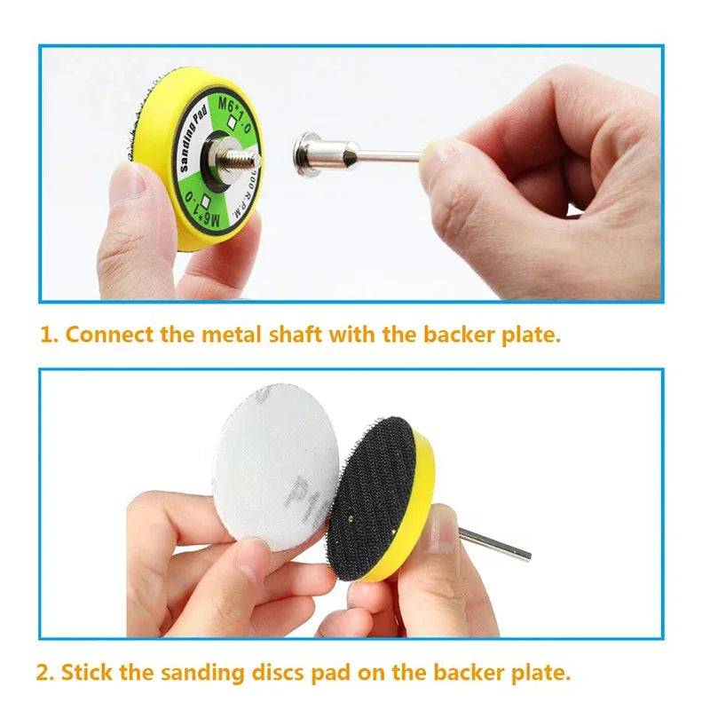 50-100pcs Set 2 inch Sanding Discs Pad Kit for Drill Grinder Rotary Tools with Backer Plate Includes 60-2000 Grit Sandpapers