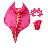 Halloween 6 Color Options Dinosaur Dragon Hooded Cape With Matching Mask Wristband For Cosplay Party Role Play Fancy Dress Cloak