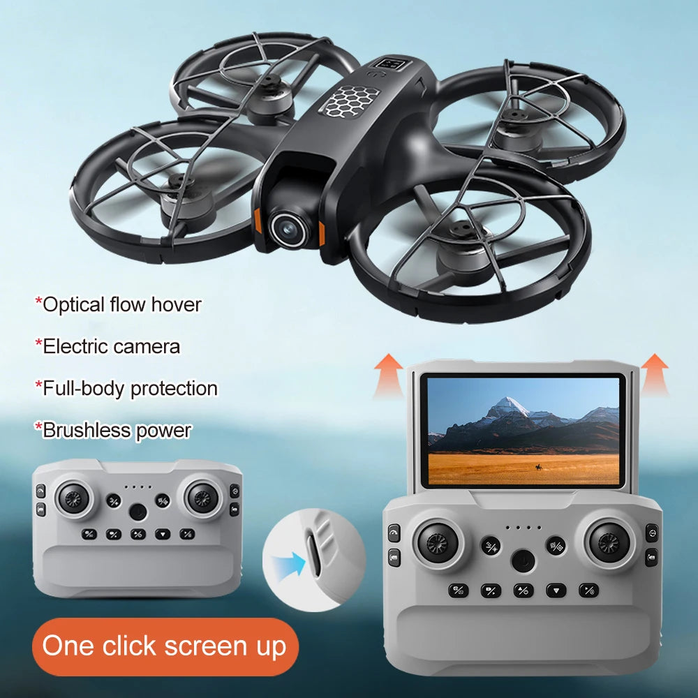 M5 Drone Screen Remote Control Brushless MotorHeadless Mode Helicopter Optical Flow Quadcopter Dron RC Toys for Boy Gift
