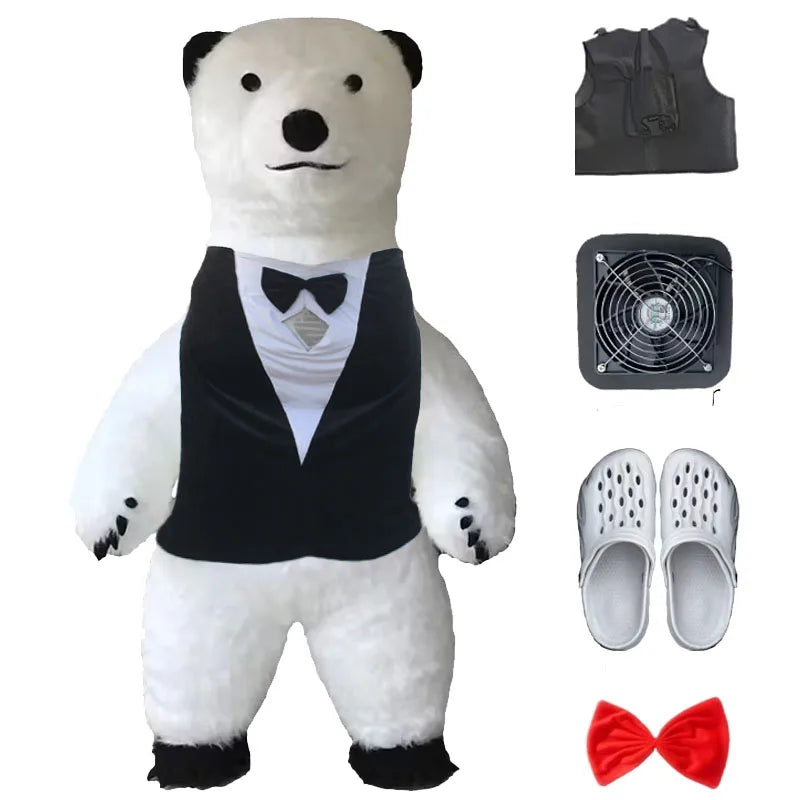 Giant Plush Polar Bear Inflatable Mascot Costume Carnival Activity Show Cartoon Martha Bear Birthday Party Role Play Props