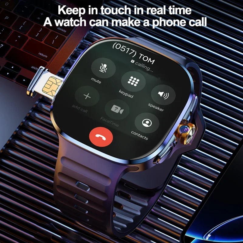New Large Screen Smartwatch 4G/5G Android 10.0 AMOLED 2.4 inch 900W Pull-out Swivel Camera WIFI GPS Smart watch 16GB+256GB RAM