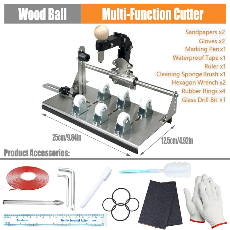 Glass Bottle Cutter - Professional DIY Glass Cutting Tool for Square, Round Bottles and Bottlenecks with Accessories