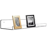 2pc Clear Acrylic Storage Rack Wall Mounted Book Floating Shelf Makeup Display Stand Holder Bathroom Kitchen Organizer