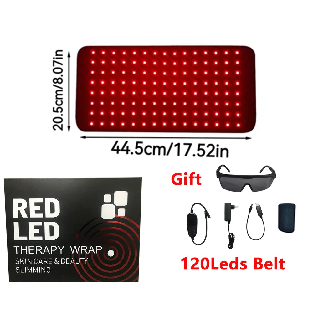 Jecaliz Red＆Infrared Light Belt 660nm&850nm Full Body LED Devices Large Pads Wearable Wrap for Body Waist,Back,Belly Pad