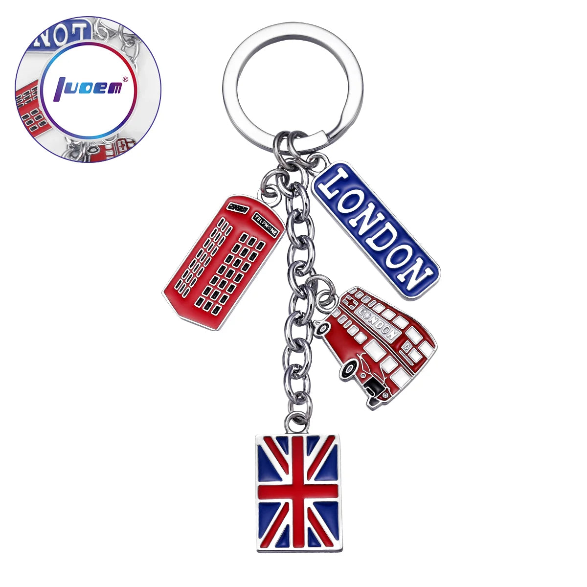 British Union Flag Keychain London Bus Souvenirs Uk Flag Travel Phone Box Metal Key Rings Promotional Gift For
