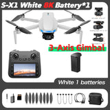 Lenovo S-X1 MAX GPS Drone 3-Axis Gimbal 8K Camera 5000m FPV Foldable Drone with LCD Remote Screen 3 Batteries Professional UAV
