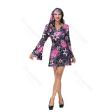 70s Costume Disco Dresses for Women Halloween Costume Sexy Hippie Costume Disco Dress with Disco Headband 70s Outfit Women